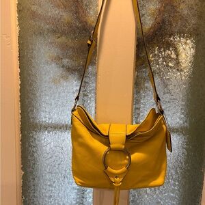 Yellow Leather Shoulder Bag